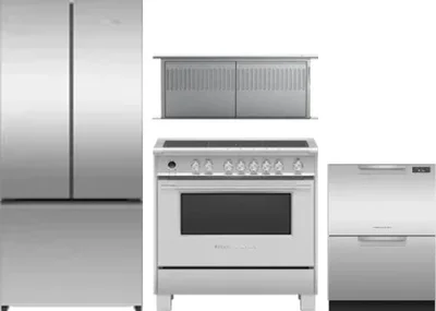 4 Piece Package Includes Refrigerator, Range, Hood And Dishwasher